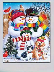 5D Diamond Painting Kit - Christmas Snowman, DIY Diamond Art Set, Full Round Diamond Diamond Painting, Relaxing Hobby, Perfect Artwork, Birthday/Holiday Gift, Christmas Decor For Wall, Entryway, Bedroom Home Decor Christmas Decorations Room Decor