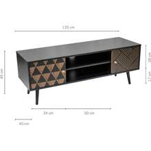 Centro de Entretenimiento para Tele Mesa Tipo Consola para TV Estilo Vintage con Cajones (Negro) - Negro1 - Ver 4