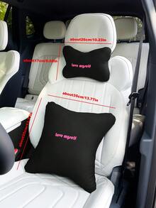 创意汽车头枕和腰部支撑垫套装，透气冰丝四季通用汽车颈部和背部支撑，驾驶时提供舒适感 - 彩色 - 查看 11