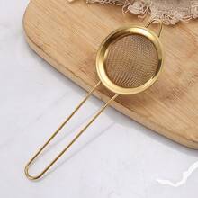 3pcs/1pc Stainless Steel Fine Mesh Tea Sieve With Handle - Japanese Matcha Powder Sieve - Gold - View 5