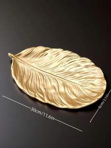 奢华金色托盘 - 优雅的木质叶形托盘，适合夏季装饰和婚礼，可放置珠宝/蜡烛/钥匙/坚果，是送给女性的理想乔迁礼物、家居装饰、个性化圣诞礼物、婚礼配饰和圣诞装饰品。 - 彩色 - 查看 15