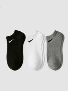 15 Pairs Unisex Socks, Sports Socks, White/Black/Gray Short Socks, Invisible Socks, Solid Color Minimalist Style, Suitable For Casual Daily Wear