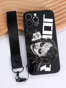 1 件黑色 TPU 小丑图案防震手机壳和 1 件黑色手榴弹扣腕带，适用于 、Android、OPPO 手机 - 彩色 - 查看 4