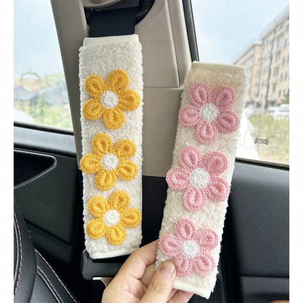 1 pièce/2 pièces Housse de protection pour ceinture de  de voiture, protection anti-pincement pour la nuque, douce et confortable