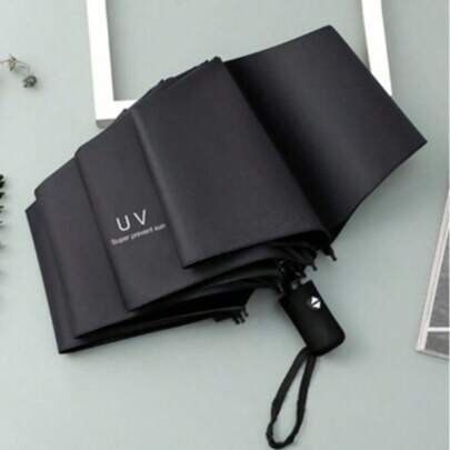 1pc 6-Color Automatic Folding Umbrella - Windproof, Waterproof, UV-Resistant, Lightweight & Durable, Easy To Carry, 8-Rib Iron Frame, Plastic Handle, 190T Fabric, Suitable For Men & Women, Great For Outdoor Activities, Travel And Daily Use, Business Casual Style, Foldable Design, Easy Storage