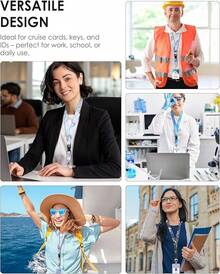 5 Pack Cruise Lanyard For Ship Cards With Marble Pattern Cute Cruise Ship Lanyards With Waterproof ID Badge Holders For Keys, Cards Cruise Essentials For All Cruise  2025, Mixed - 白色 - 查看 5