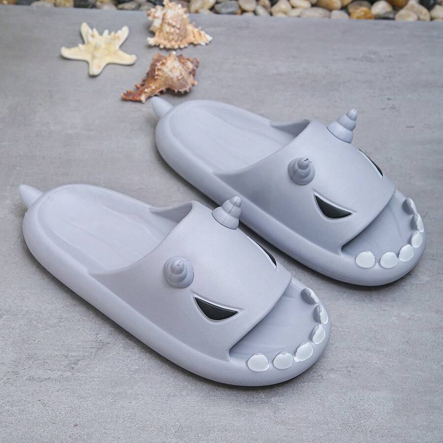 青少年恶魔拖鞋，厚底室内家居浴室淋浴凉鞋，夏季耐磨休闲拖鞋