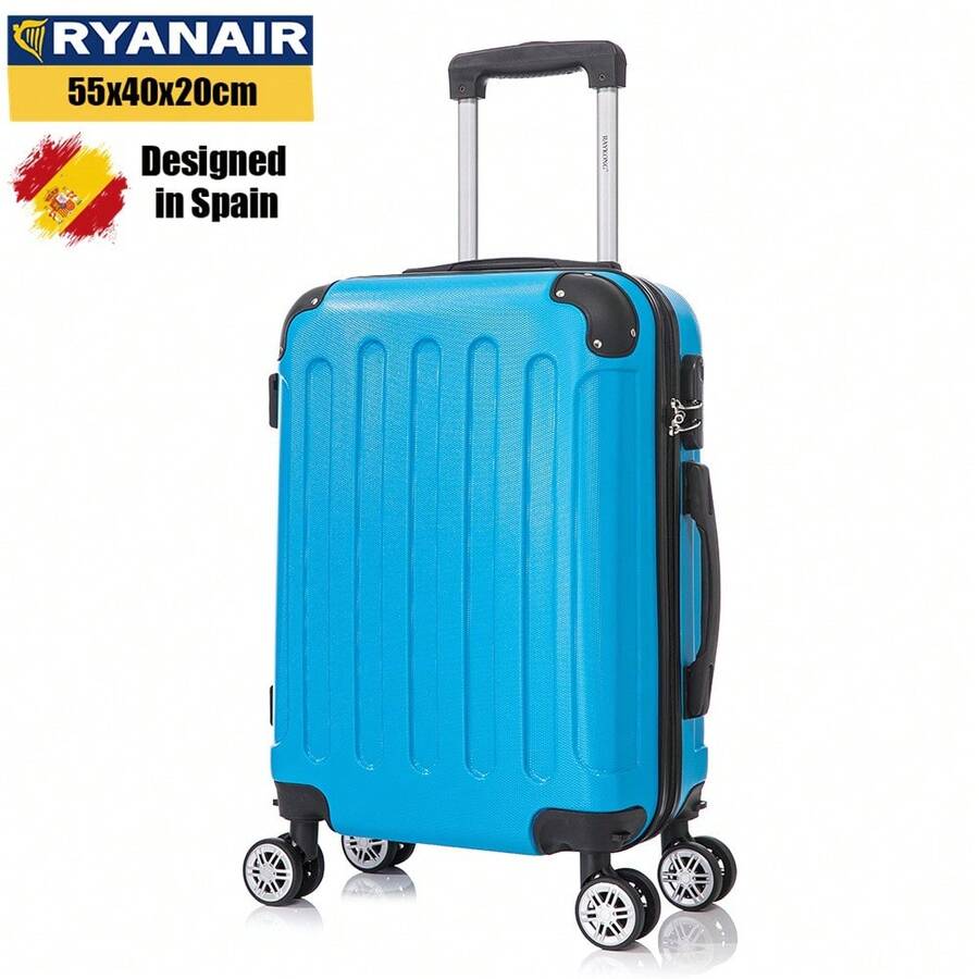 ABS登机箱,中号/大号,带4个360度旋转双轮,带电子锁,硬壳行李箱和伸缩手柄,防水耐用,是商务旅行和度假的理想之选。颜色有黄色、藏青色、薄荷绿、紫色、黑色、银色、红色、粉色、玫瑰金、青绿色和绿色。 - 綠松石色 - 查看 1