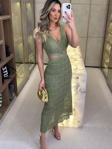 Women Sweater Dresses - verde menta - Ver 1