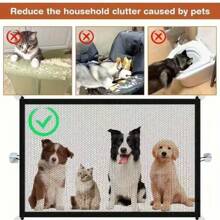 1 Set Foldable Dog Gate, Portable Pet Barrier, Suitable For Kitchen, Bedroom Entryways, Stairs, No Drill Installation, Convenient Home Protection, Pet Play And Rest