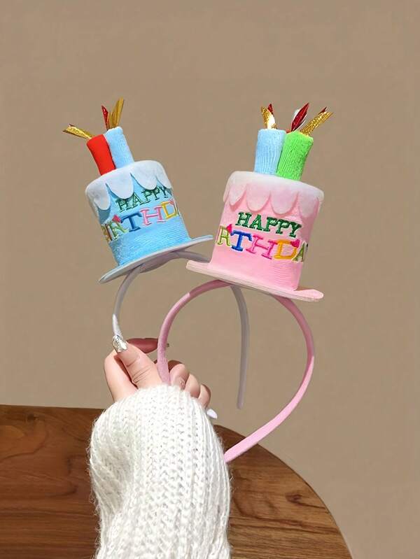 1pc Shimmering Birthday Crown Headband - Adorable Protagonist Hat With Candle Design - Festive Photo Props & Party Decor Accessories For Adults