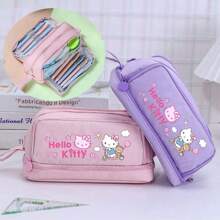 Sanrio Sanrio Hello Kitty & Kuromi & Cinnamoroll & Melody Featuring Cute Cartoon Characters Is A Limited Edition Black Pen With Carbon Pencil. This New Neutral Pen Is The Perfect Official Licensed Product Back To School Supplies School Essentials Stationery Supplies Utiles Escolares Bonitos