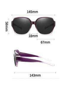 1 pièce Lunettes polarisées spéciales pour la myopie, lunettes mode à grand cadre pour hommes et femmes, accessoires de lunettes à couvercle intégral. Lunettes de mode pour hommes et femmes convenant pour la protection contre le soleil d'été, les vacances à la plage, les sports de plein air, les fêtes, les voyages, la conduite personnelle, la pêche, la décoration des accessoires de photographie de rue. Lunettes de différentes couleurs (lunettes noires, lunettes violettes, lunettes rouges, lunettes brunes) pour les vacances d'été à la plage, les activités de plein air, les voyages