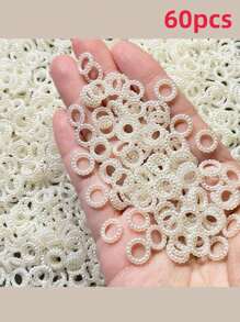 Lote de 20/60 piezas de lazos con perlas artificiales marfil para decorar el cabello en bodas, decoración diaria o manualidades de DIY, materiales para hacer clips, joyas y productos hechos a mano