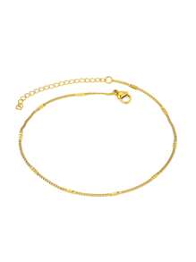 1pc Minimalist & Elegant Polished Stainless Steel Anklet, Fashion Foot Jewelry, Gift For Travel & Beach