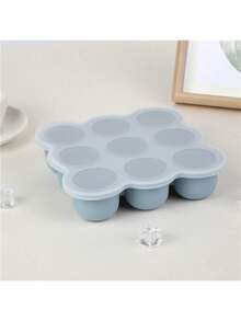 1PC Silicone Ice Cube Tray With Lid, Press Mold, Baby Food Container, 9-Grid Ice Mold - Multicolor - View 11
