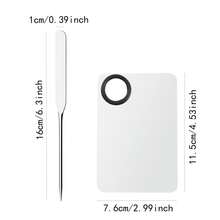 2pcs Professional Makeup Foundation Spatula Set - Includes Stainless Steel Palette Knife And Palette With Ring - Ideal For Applying And Blending Foundation