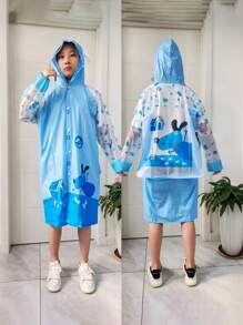 1 Capa de Chuva Infantil, Mochila Escolar com Dinossauro, Capas de Chuva para Meninos e Meninas, Especialmente Projetada para Jardim de Infância e Escola - Capa de Chuva Cartoon Fofa e à Prova d'Água, Espessada, Adequada para Crianças de 3 a 10 Anos Irem para a Escola, Caminhada, Acampamento e Uso ao Ar Livre