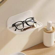 1pc Foldable Wall Mounted Shelf, Bathroom Toilet Bedside Mobile Phone Rack, Drill-Free Dorm Storage Rack For WiFi Router