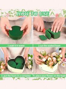 1/5/10 piezas Materiales de empaquetado de ramos de flores secas, esponja de espuma absorbente, base de barro floral para humedecer arreglos florales