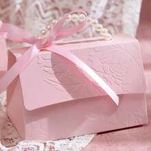 Caja de regalo con 10 piezas de brazaletes de perlas para boda - Elegante empaquetado tipo dulce con asa para despedida de soltera, regalos de fiesta