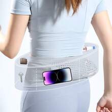 Pochete de nylon respirável e altamente elástico com bolso para celular, estampa de losango, pochete multifuncional para atividades ao ar livre para homens e mulheres, pochete leve para corrida, esportes