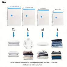 12pcs/Set PA+PE High Thickness Material Vacuum Storage Bags With Hand Pump, Independent Packaging Large Capacity Transparent Design, Space Saving And Sealing Items. Suitable For Clothes, Bedding, Dorm, Wardrobe, Moving Or Under Bed Use, Travel Essentials - Blue and White - View 2