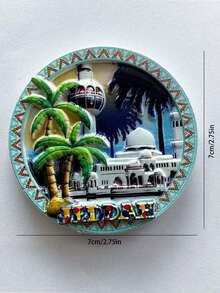 1 pieza Imán de nevera 3D cultural, Diraiyah Old Town, Arabia Saudita, regalo de recuerdo de viaje, decoración del hogar Día Nacional Saudí Arabia Saudita