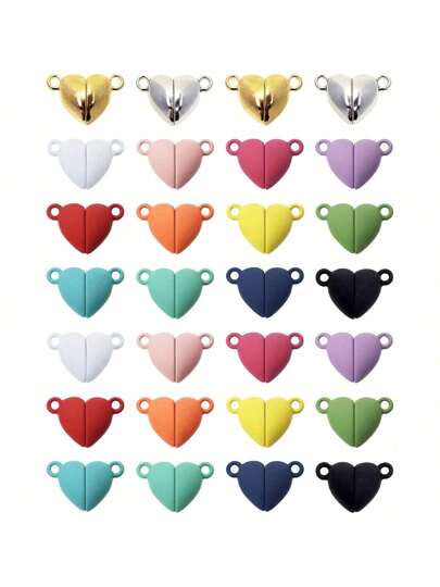 5-20 pares de broches magnéticos con forma de corazón, conector para accesorios DIY de joyería, hallazgos para collares y pulseras de pareja