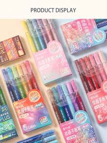 Languo 88 Colors Children's Campus Art Painting DIY Large Capacity Notebook Pen, Metallic Glitter Flash Gel Pen Set, No Color Blending And Stackable Colors, Highly Attractive Fluorescent Gel Pen, Flash Special Effect Painting 1mm High-Precision Pen Head Gel Marker Pen, Back To School Season, Halloween Drawing Gift Set.Guangna. - Multicolor - View 9