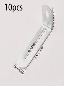 10 件 L 型角支架，90 度直角铁紧固五金配件，家具橱柜连接器 - 彩色 - 查看 3