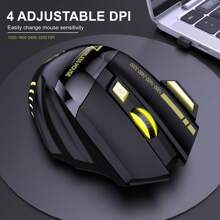 1pc New USB Wireless Mouse With Colorful Light, 2.4G Optical Mouse, Rechargeable Plug And Play, Suitable For Home And Office Use
