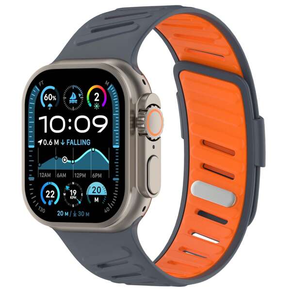 1 pièce Bracelet en silicone bicolore unisexe, compatible avec 38/40/41/42/44/45/49mm Ultra 2/SE/Série 9/8/7/6/5/4/3/2/1