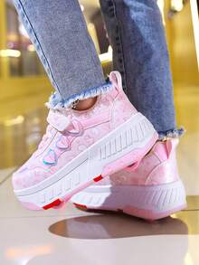 Patines en línea de calle de moda y frescos, ligeros y duraderos, transpirables, diseño desmontable, adecuados para 2 estilos, interior y exterior, para todas las estaciones - Rosa - Ver 10