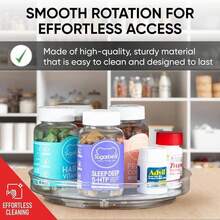 Oizeir Clear Lazy Susan Organizer (Pack Of 2) 9 Inch Turntable For Kitchen, Pantry, Fridge, Bathroom, And Vanity Countertops, Acrylic Rotating Organizer - 9吋-2個裝 - 查看 6