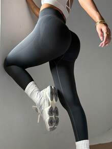 3 件套女士无缝紧身裤，收腹提臀，纤腰健身女孩运动活力瑜伽裤，适合跑步、骑行、瑜伽、泡菜球锻炼 - 彩色 - 查看 2