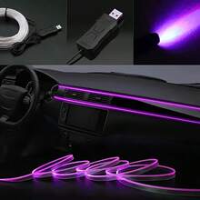 3m/118 Inch Auto Ambient Lighting Car LED Interior Strip Light USB With RGB 16 Million Colors Fiber Optics Neon Decorative Lamps - Colored Light - View 11