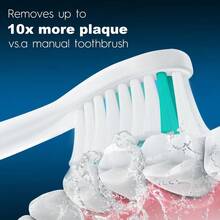 Cabezales de cepillo de repuesto compatibles con , compatibles con la serie E y cepillos de dientes eléctricos con rosca, BN728, paquete de 8 - 8 unidades (paquete de 1) - Ver 3