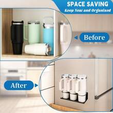 LAN 2 Pack Magnetic Cup Holder For Stanley 30 40 Oz Water Bottle Tumbler Organizer Holder Heavy Duty For Fridge Compatible With Stanley Cup AccessoriesGS4835 - màu đen - Xem 3