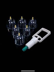 拔罐套装，7/16件美容真空拔罐按摩杯，带真空泵的中式拔罐套装，家用拔罐套装，美容院按摩拔罐套装，治疗师的理想选择，针灸和艾灸的选择 - 彩色 - 查看 12