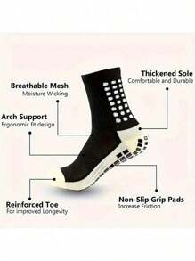 5 pièces/set Kit d'équipement de football, comprenant des chaussettes de préhension en silicone pour le soccer, des protège-tibias, des équipements de protection, un sac à cordon et du ruban adhésif sportif - chaussettes en tube tricotées en polyester et spandex, couleur unie, lavage à la main et en machine.