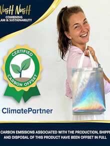 激光银色可重复使用礼品手提袋，带手柄的购物袋，适用于伴娘生日派对、婚礼、单身派对用品