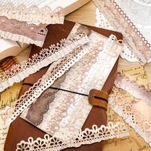 60 件/套空心矩形蕾丝贴纸，复古风格，白色牛皮纸，剪贴簿 DIY 边框装饰，适用于学校用品，返校 - 6款組合(60張) - 查看 8