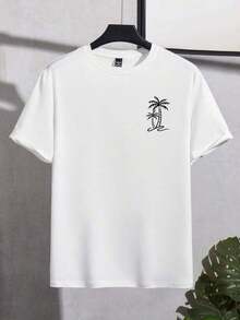 ChristmasManfinity RSRT Men's Casual Short Sleeve Shirt With Palm Tree Print - Featured Item - White 2 - View 9