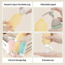 3Pcs Portable 60ml Water Emulsion Separate Bottle Travel Bottles Leak-Proof Refillable Lotion Containers - Multicolor - View 3