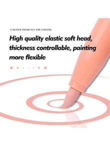 12種膚色軟筆芯壓克力彩繪筆套裝，適用於素描肖像漫畫插畫素描藝術用品 - 彩色 - 查看 6