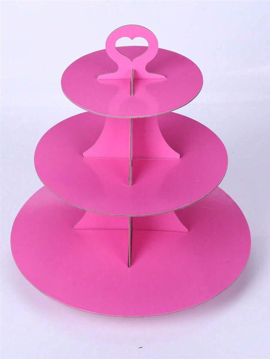 1 pieza Soporte para exhibir pastel de unicolor, plegable para fiestas, comidas, exhibición de pasteles de cumpleaños y postres, con opciones de varios colores, apto para reuniones en el hogar - Multicolor - Ver 1