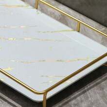 Organizador de tocador, caja de almacenamiento de cosméticos y perfumes para encimera, soporte de exhibición de maquillaje, estantería de baño, 1 nivel/2 niveles, accesorios de baño color dorado - Ver 7