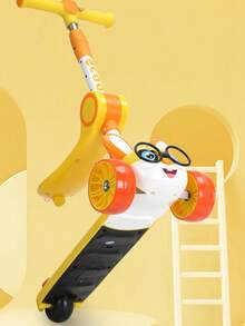 Patin del diablo scooter de juguete  ligero y plegable con Ruedas LED,  Monopatín de pie freno de pie patinete con altura ajustable para ejercitar equilibrio y coordinación. Con luces multicolor y musica luz ,patinetas para niñas patinete niño scooters patin del diablo niño scooters montable patinete Juguetes con asiento  patinetas  de 3 ruedas patines  de 2 a 14 años - Morado - Ver 5