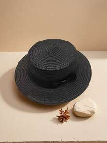 Sombreros de sol para mujer, sombrero de paja tipo boater de ala ancha, plegable y empaquetable para playa, talla ajustable (56-58cm) - Multicolor - Ver 17